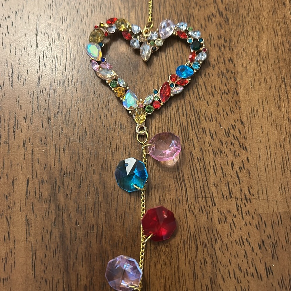 Colorful Heart Crystal Suncatcher - Picture 2 of 2